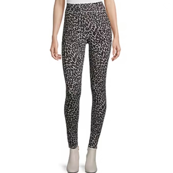 Mixit Pants - Mixit Women's Black Gray Leopard Mid Rise Full Length Leggings Size L XL